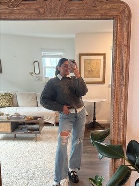 Chunky Knit Sweater in Charcoal Gray